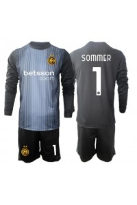 Fotbalové Dres Inter Milan Yann Sommer #1 Brankářské Dětské Domácí Oblečení 2025-26 Dlouhý Rukáv (+ trenýrky)